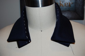 And here is the collar on my dress form.